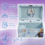 Disney Musical Jewellery Box for Girls - Frozen Storage Box with Spinning Elsa - Get Trend