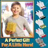 DC Comics Boys Socks, 5 Pack Batman Superman No Show Invisible Socks - WHITE - Get Trend