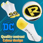 DC Comics Boys Socks, 5 Pack Batman Superman No Show Invisible Socks - WHITE - Get Trend