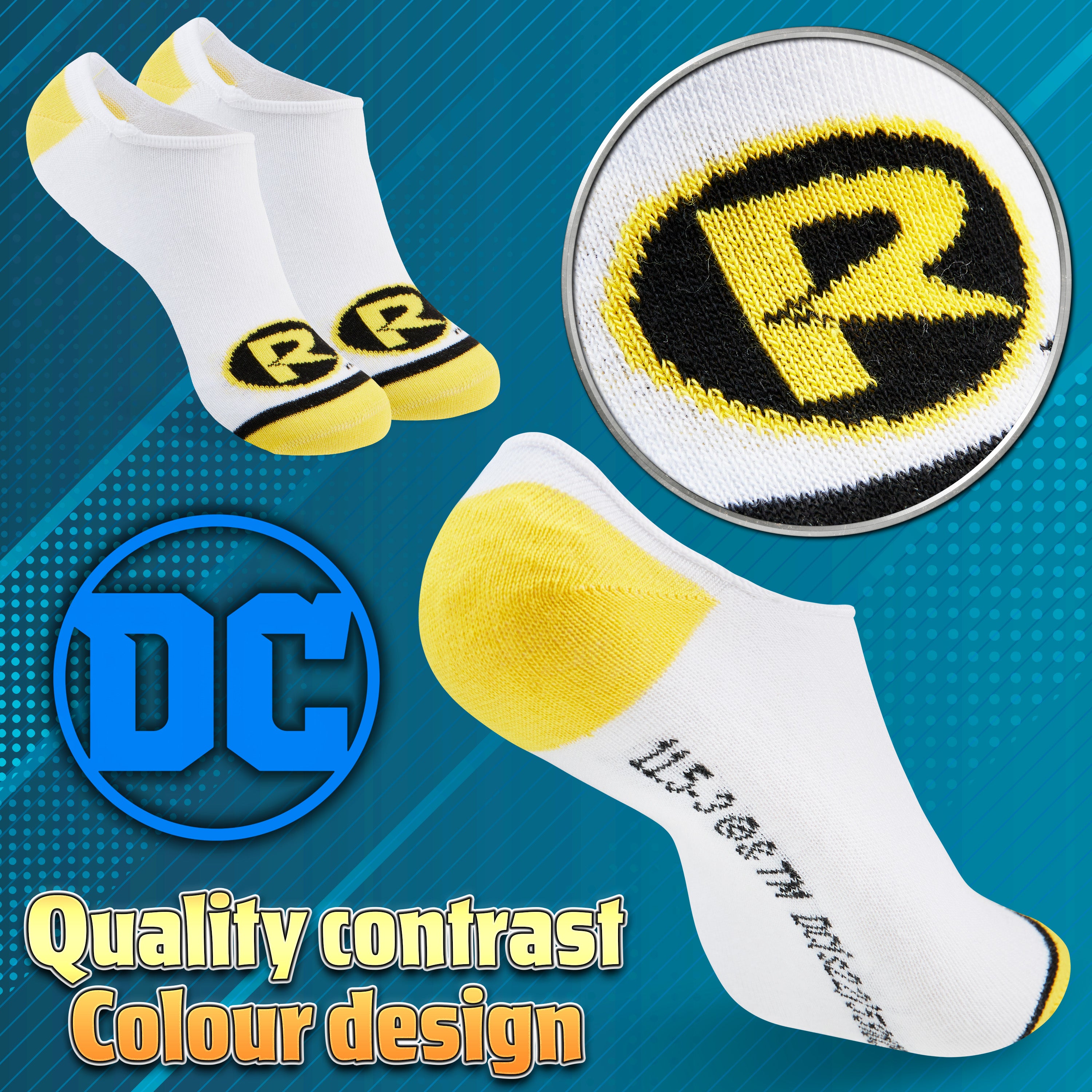 DC Comics Boys Socks, 5 Pack Batman Superman No Show Invisible Socks - WHITE - Get Trend