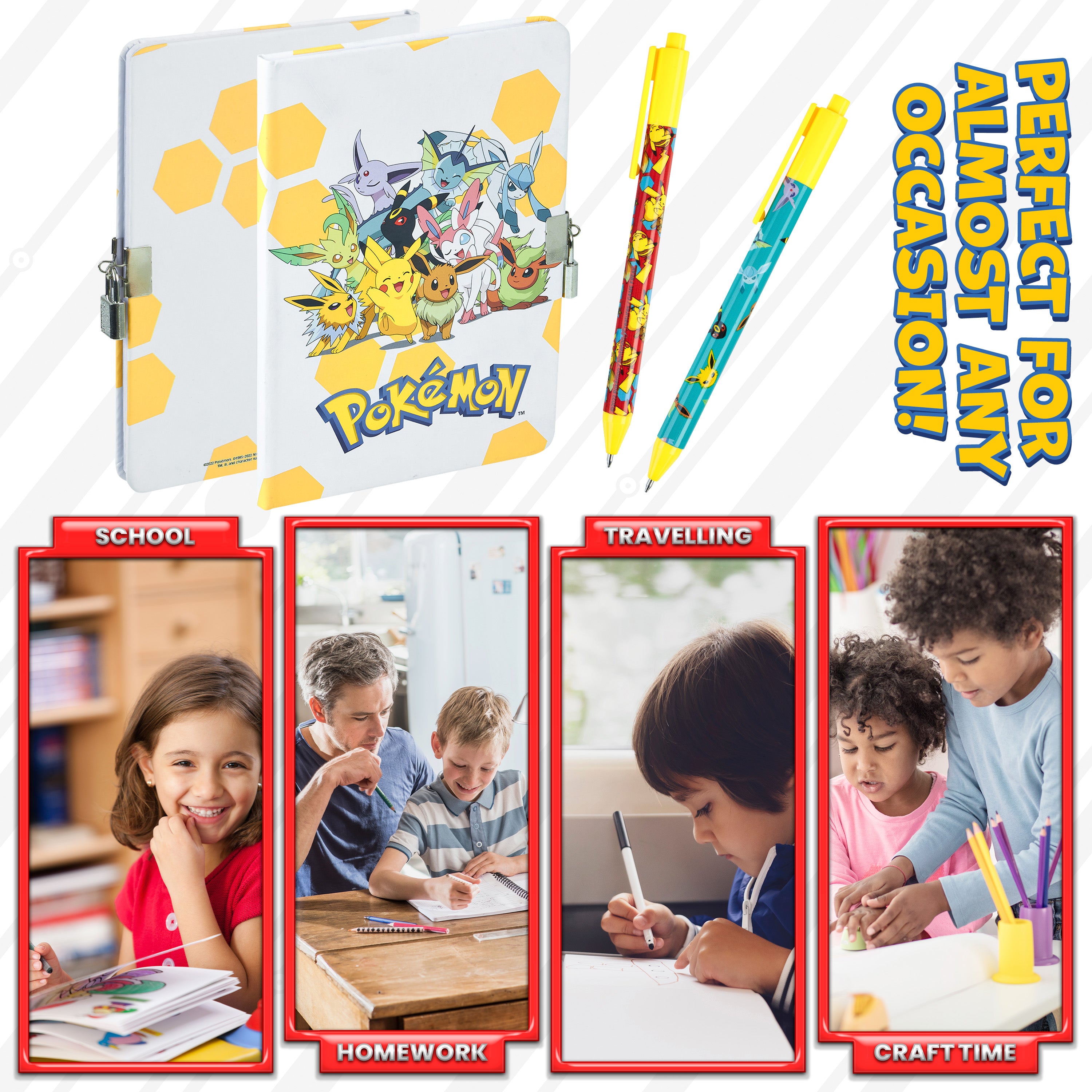 Pokemon Stationery Set Secret Dairy for Girls and Boys Notebook and Pen Set - Get Trend
