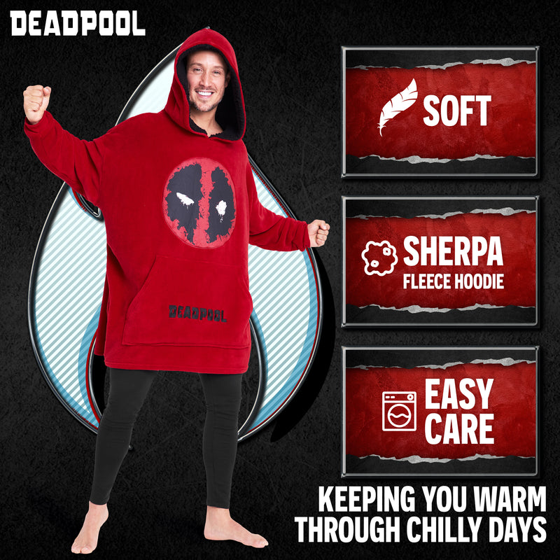 Marvel Oversized Hoodie Blanket for Men - DEADPOOL - Get Trend