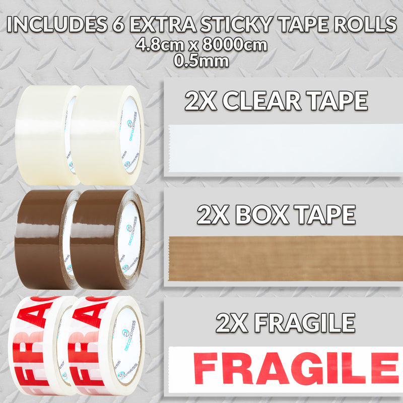 DECO EXPRESS Packing Tape Dispenser and 6 Rolls of Packaging Tape - Get Trend