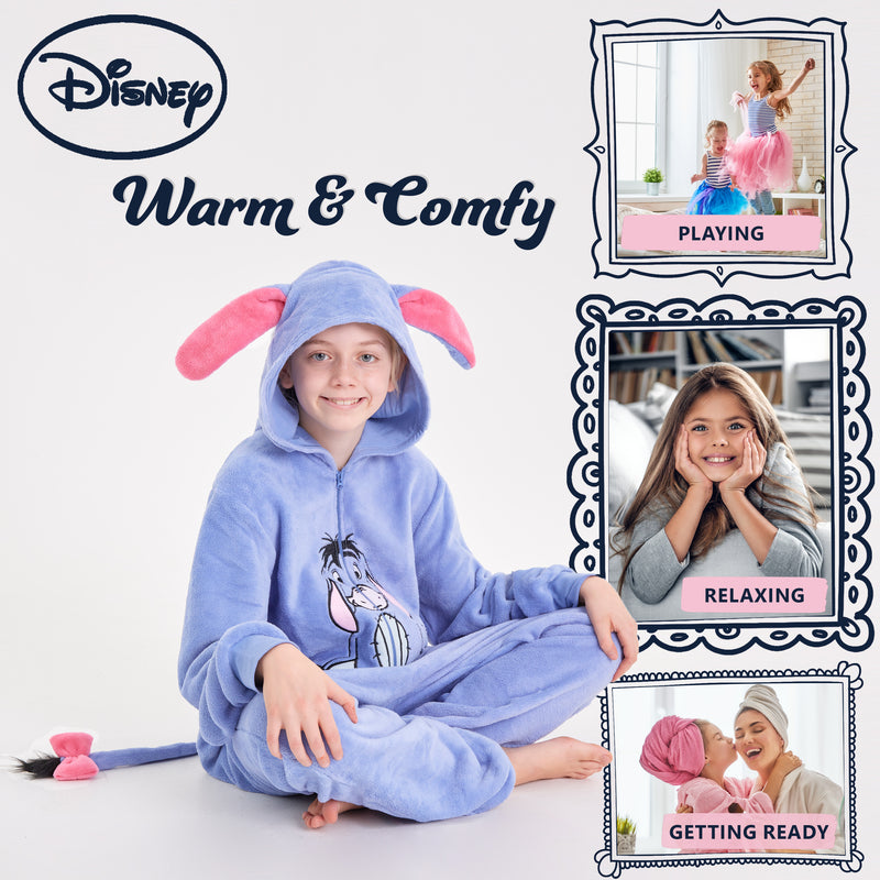 Disney Onesie for Kids, Boys Girls Fleece Pyjamas Eeyore Gifts