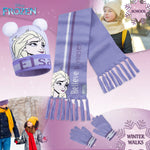 Disney Beanie Hat Scarf and Gloves Set Kids, Frozen Gifts for Girls - Get Trend
