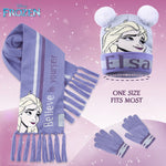 Disney Beanie Hat Scarf and Gloves Set Kids, Frozen Gifts for Girls - Get Trend