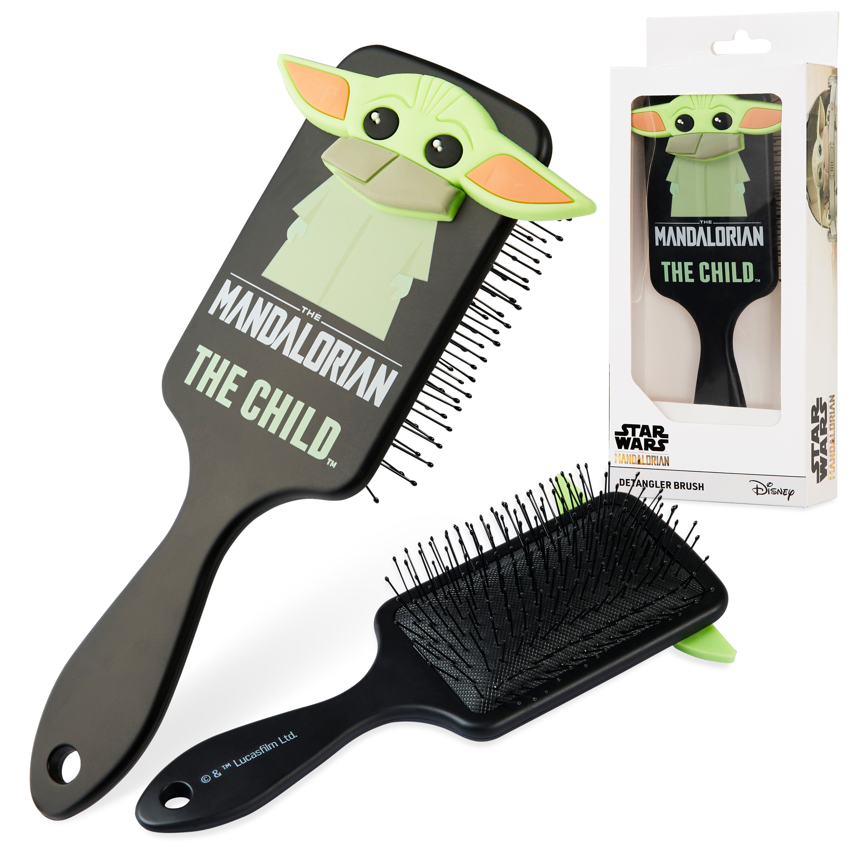 The Mandalorian Detangle Hair Brush for Women Teens Girls, Baby Yoda Paddle Brush - Get Trend