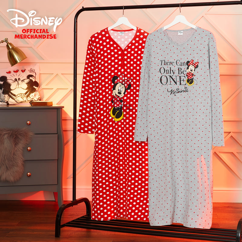 Disney Nighties for Women, Long Sleeve Nightdress - Minnie Mouse