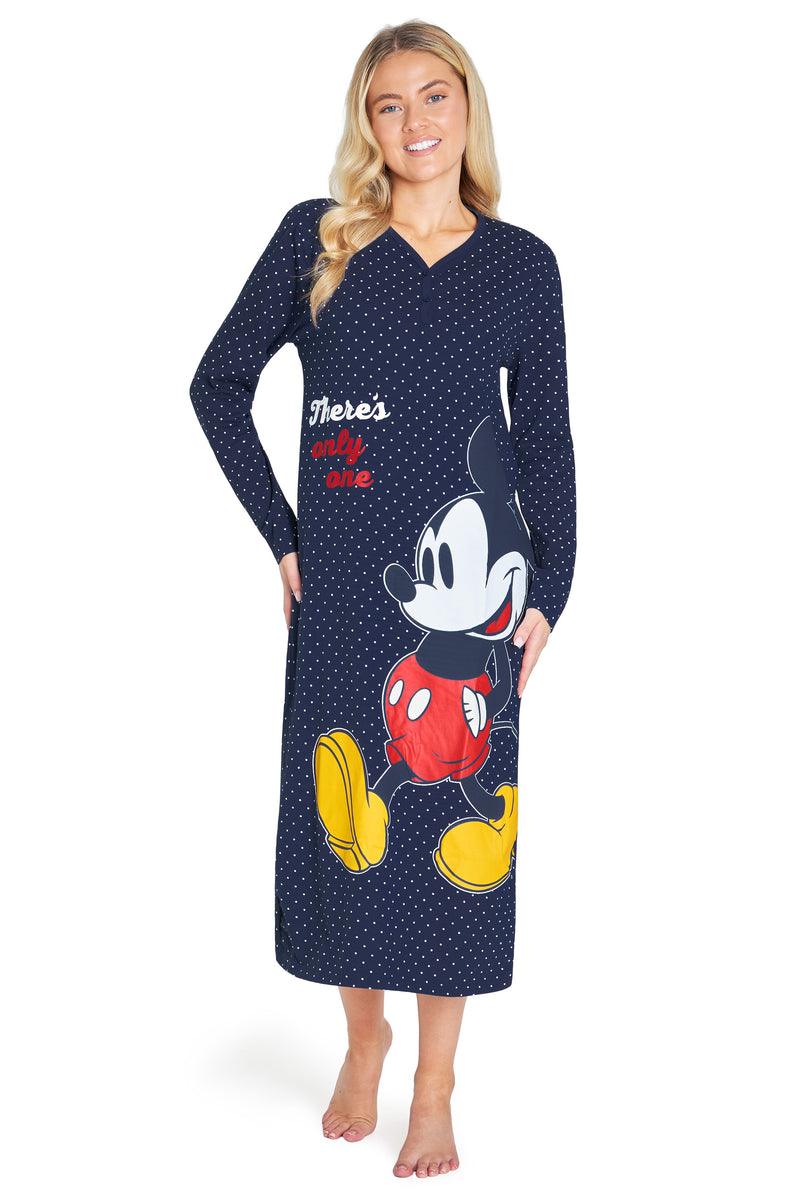 Disney Nighties for Women, Long Sleeve Nightdress - Mickey