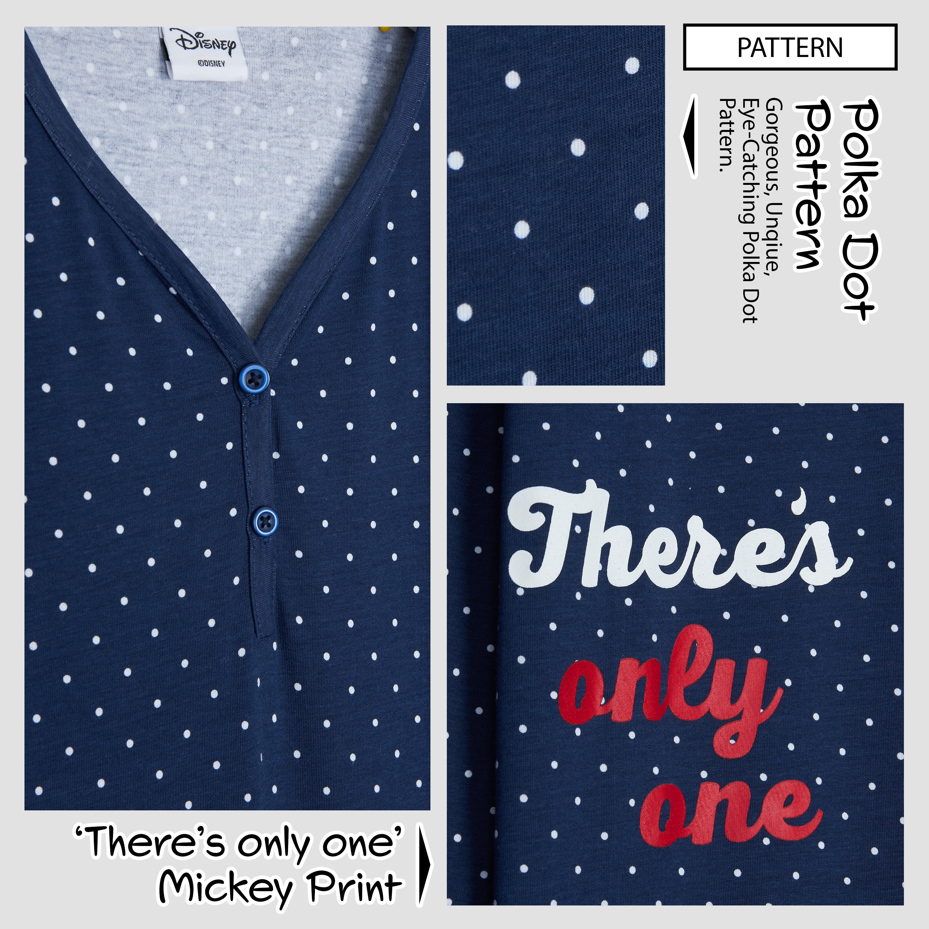 Disney Nighties for Women, Long Sleeve Nightdress - Mickey - Get Trend