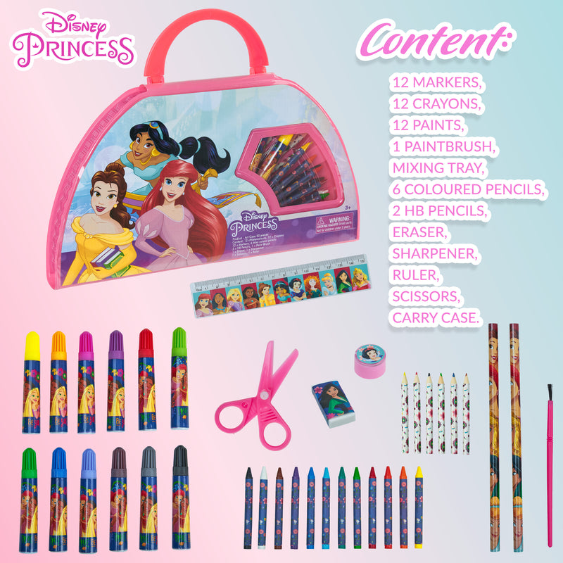 Disney Kids Art Set for Girls 40 Plus Pieces Princess Kids Colouring Sets