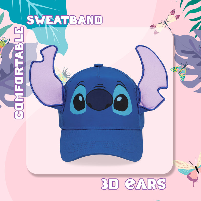 Disney Stitch Baseball Cap Girls Summer 3D Cap for Girls Stitch Gifts for Girls (Blue)