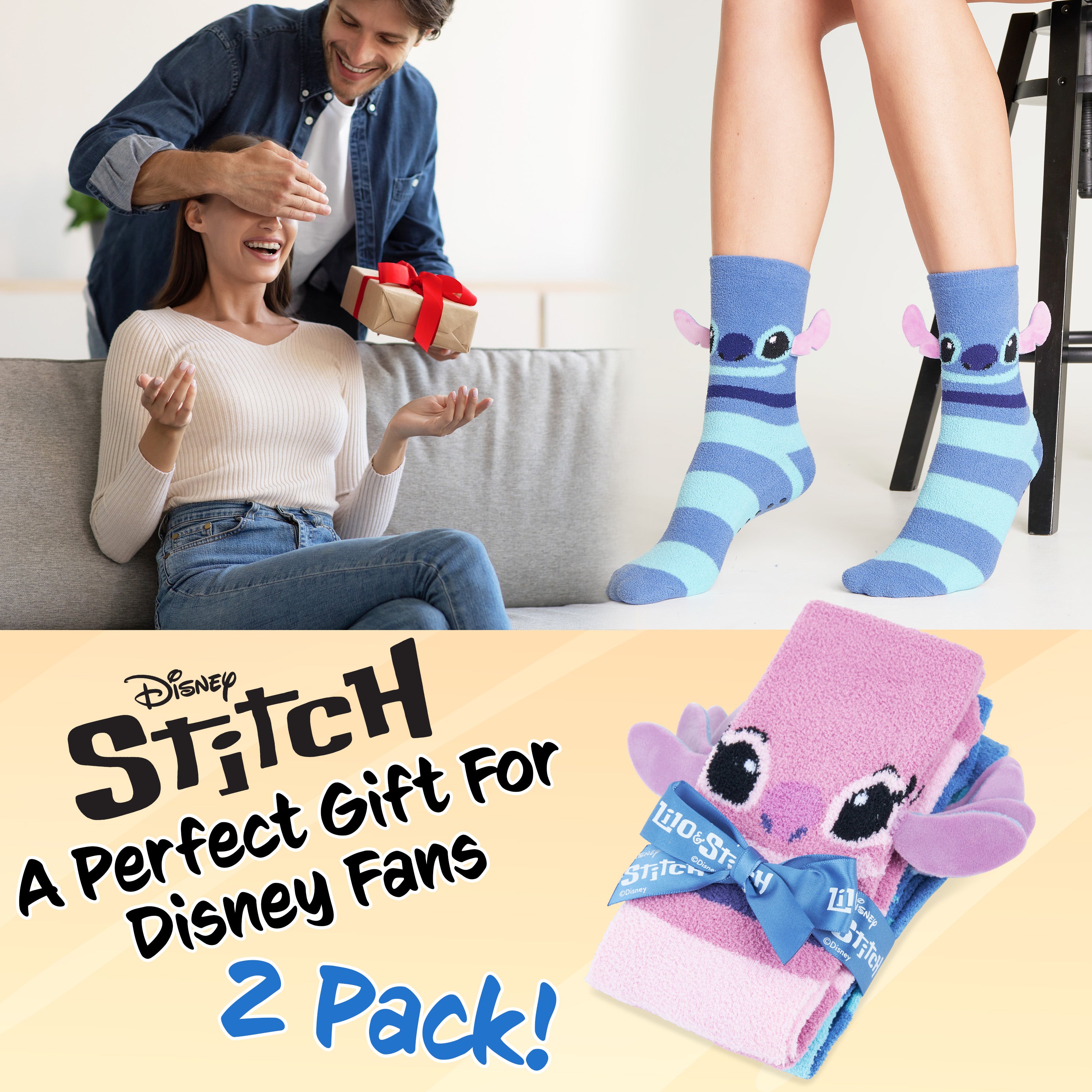 Disney Fluffy Socks Women, Stitch Multipack Slipper Socks, Stitch Gifts - Get Trend