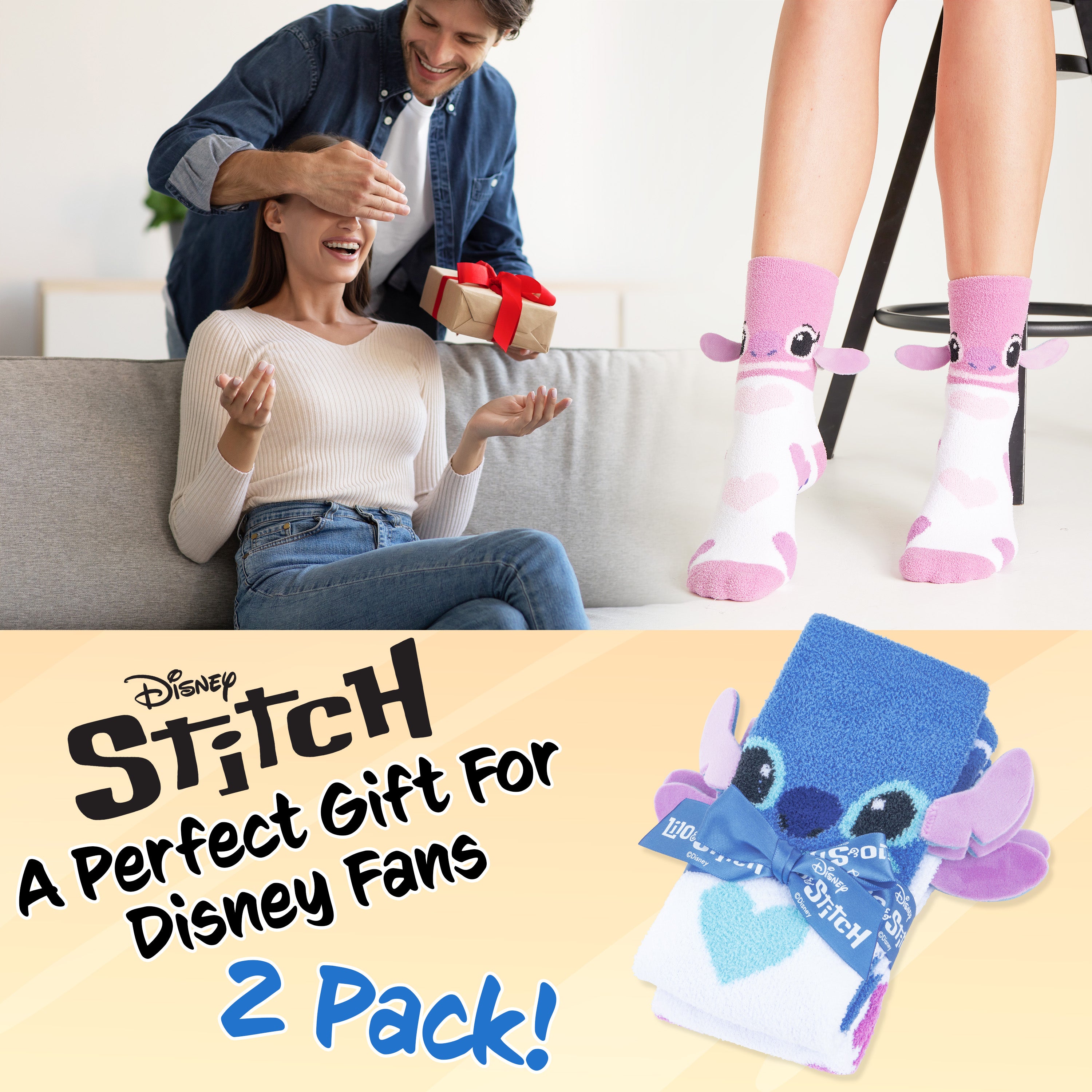 Disney Fluffy Socks Women, Stitch Multipack Slipper Socks, Stitch Gifts - Get Trend