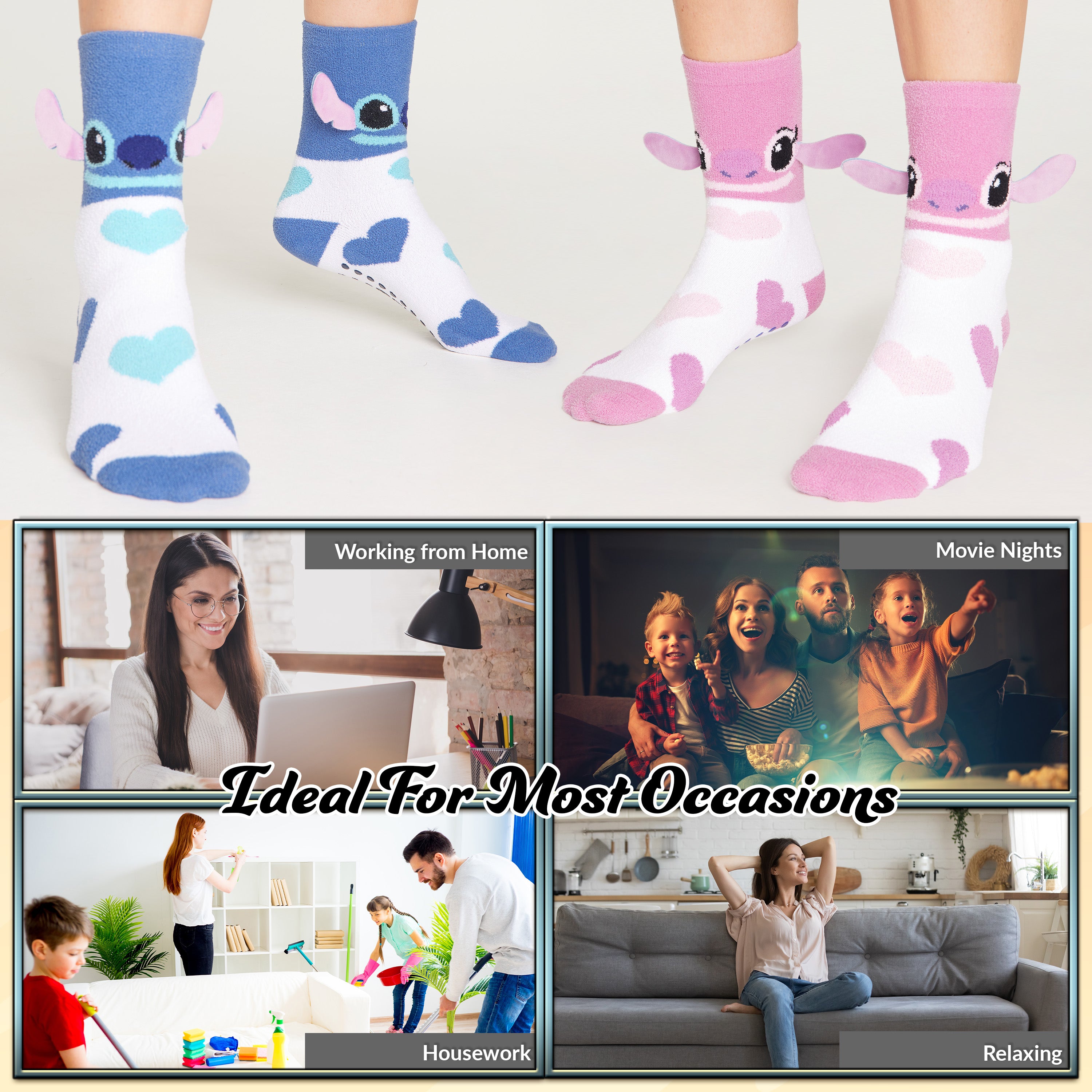 Disney Fluffy Socks Women, Stitch Multipack Slipper Socks, Stitch Gifts - Get Trend