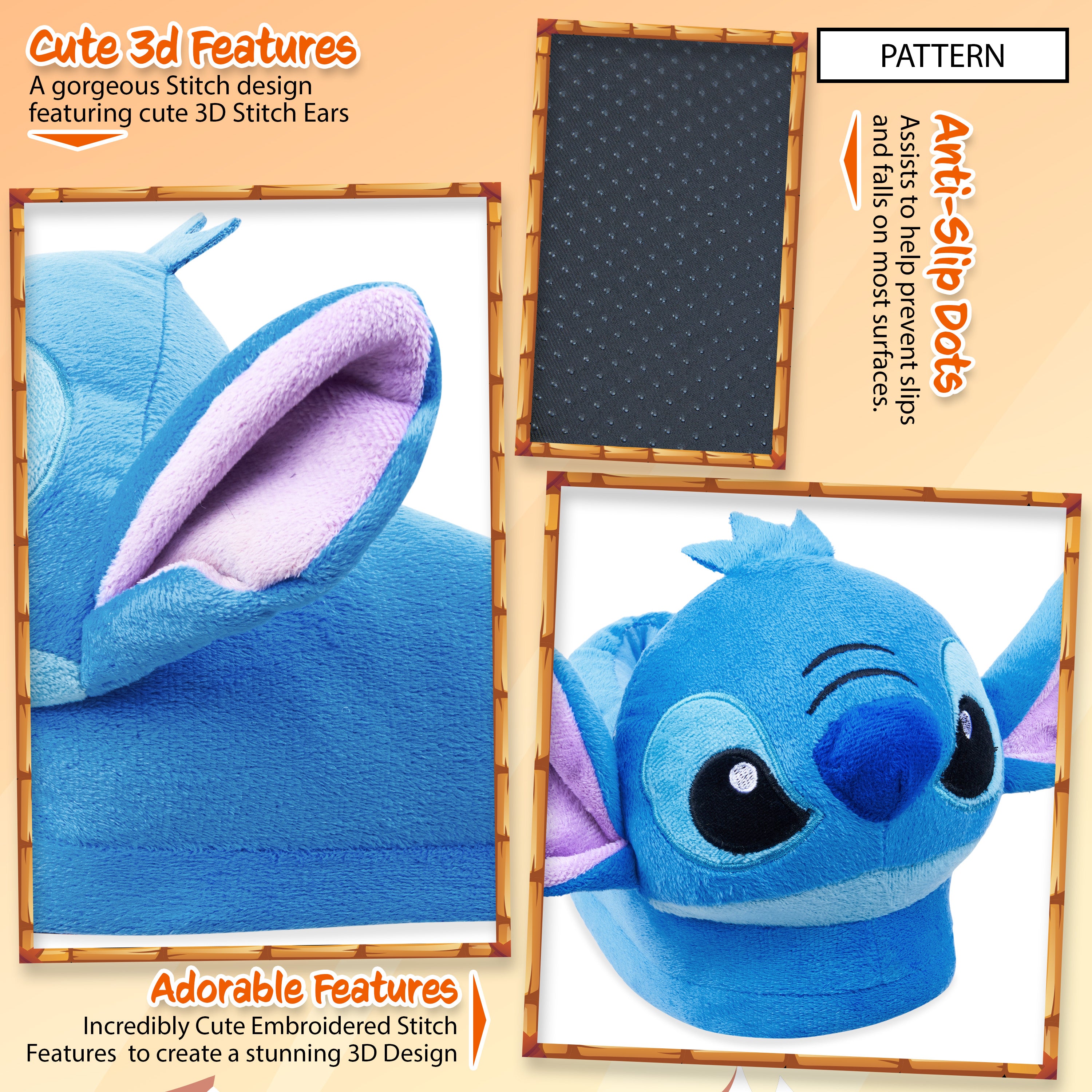 Disney Slippers Women, Plush Ladies Slippers, Stitch - Get Trend