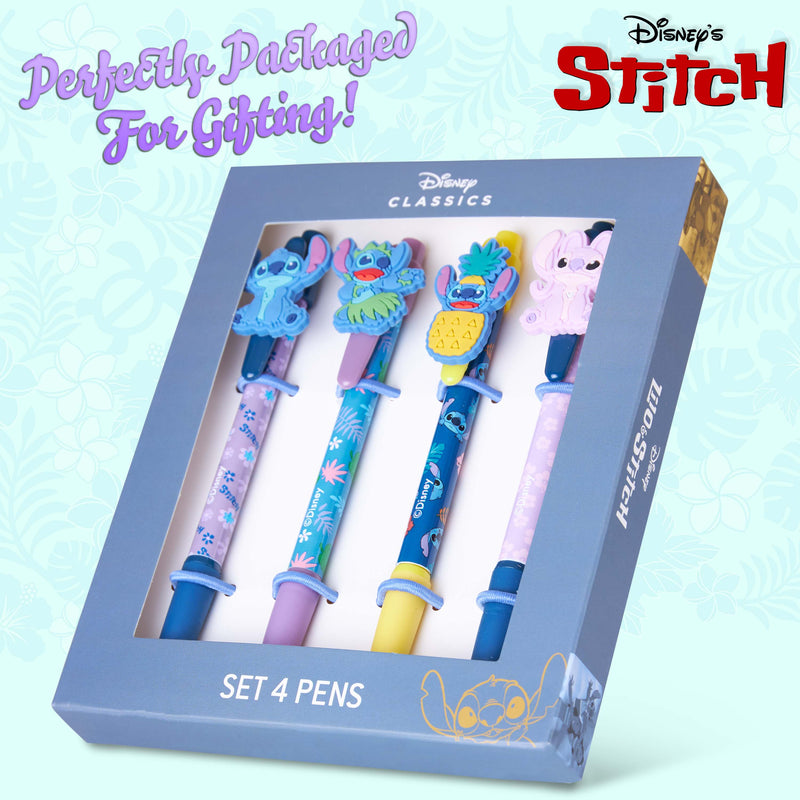 Disney Cute Pens - 4 Pack Stitch Novelty Pens - Lilo and Stitch Gifts