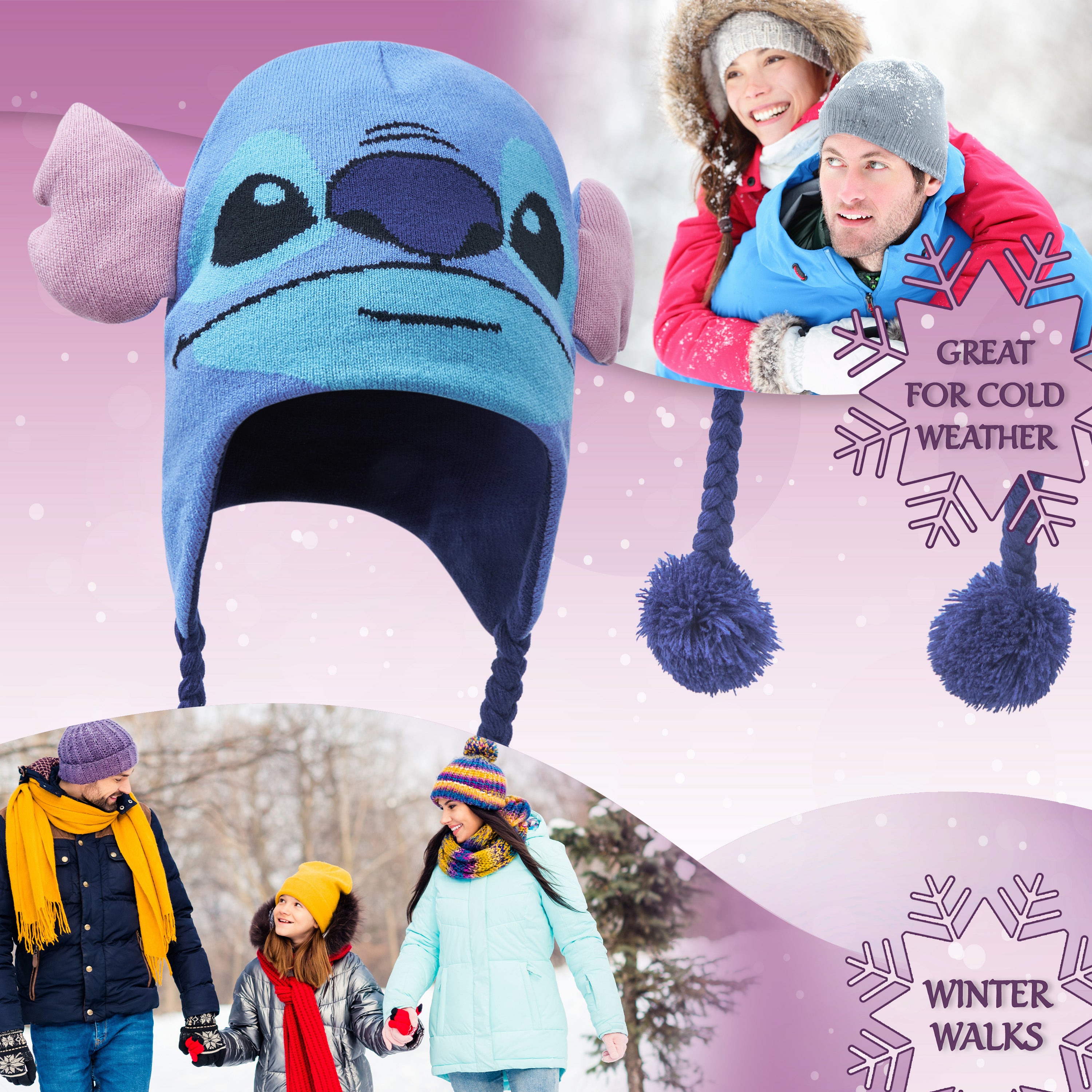 Disney Beanie Hat for Women - Disney Stitch 3D Adult Hat - Get Trend