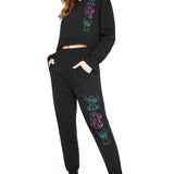 Disney Stitch Jogging Suit Women's Crop Top Tracksuit Teenager Leisure Suit - Get Trend