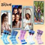 Disney Womens Socks, Stitch 5 Pack Crew Socks, Stitch Gifts (Pink/Blue) - Get Trend