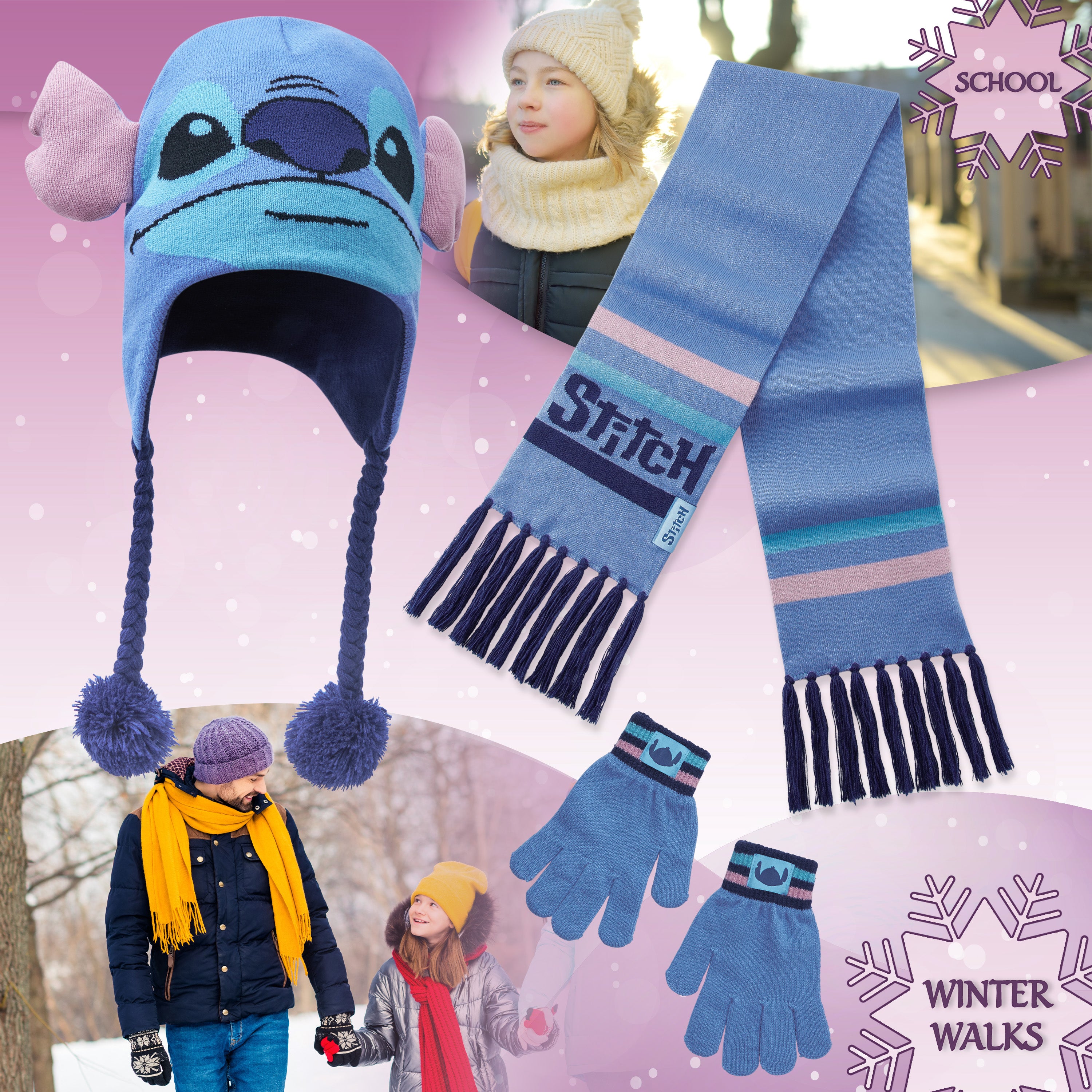 Disney Beanie Hat Scarf and Gloves Set Kids - Get Trend