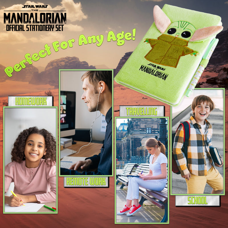 The Mandalorian A5 Notebook and Pen Set for Boys Girls Teens, Baby Yoda Toys Kids Journal Official Merchandise