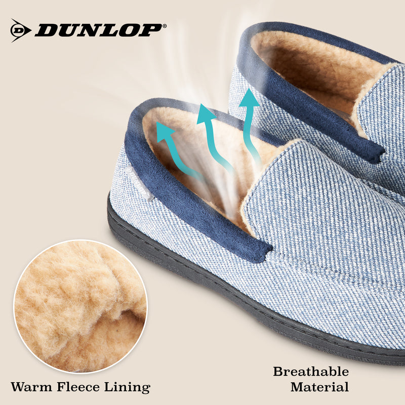 Dunlop Moccasins Slippers for Men With Rubber Sole