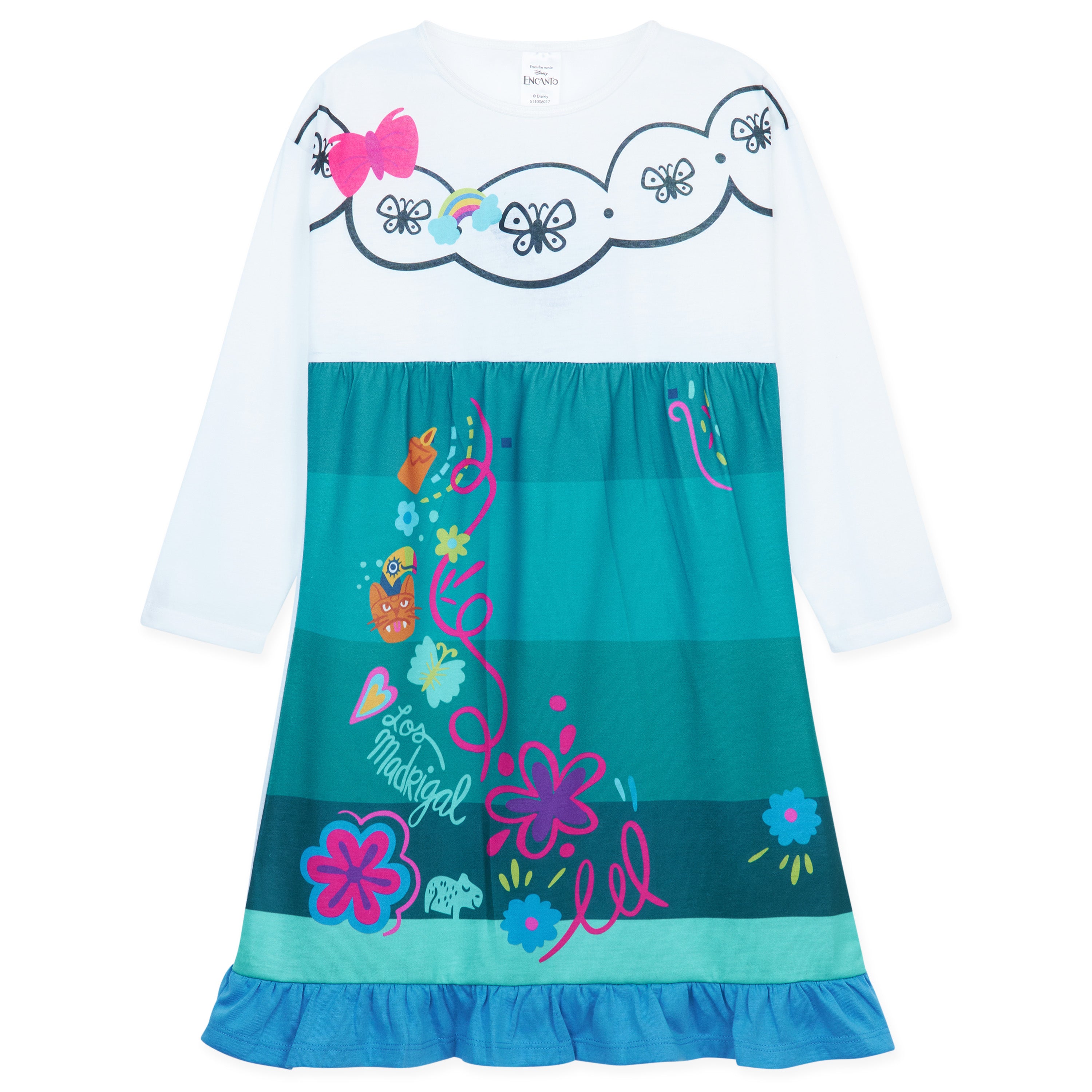 Disney Girls Nightdress, Encanto Long Sleeve Nightie for Girls - Get Trend