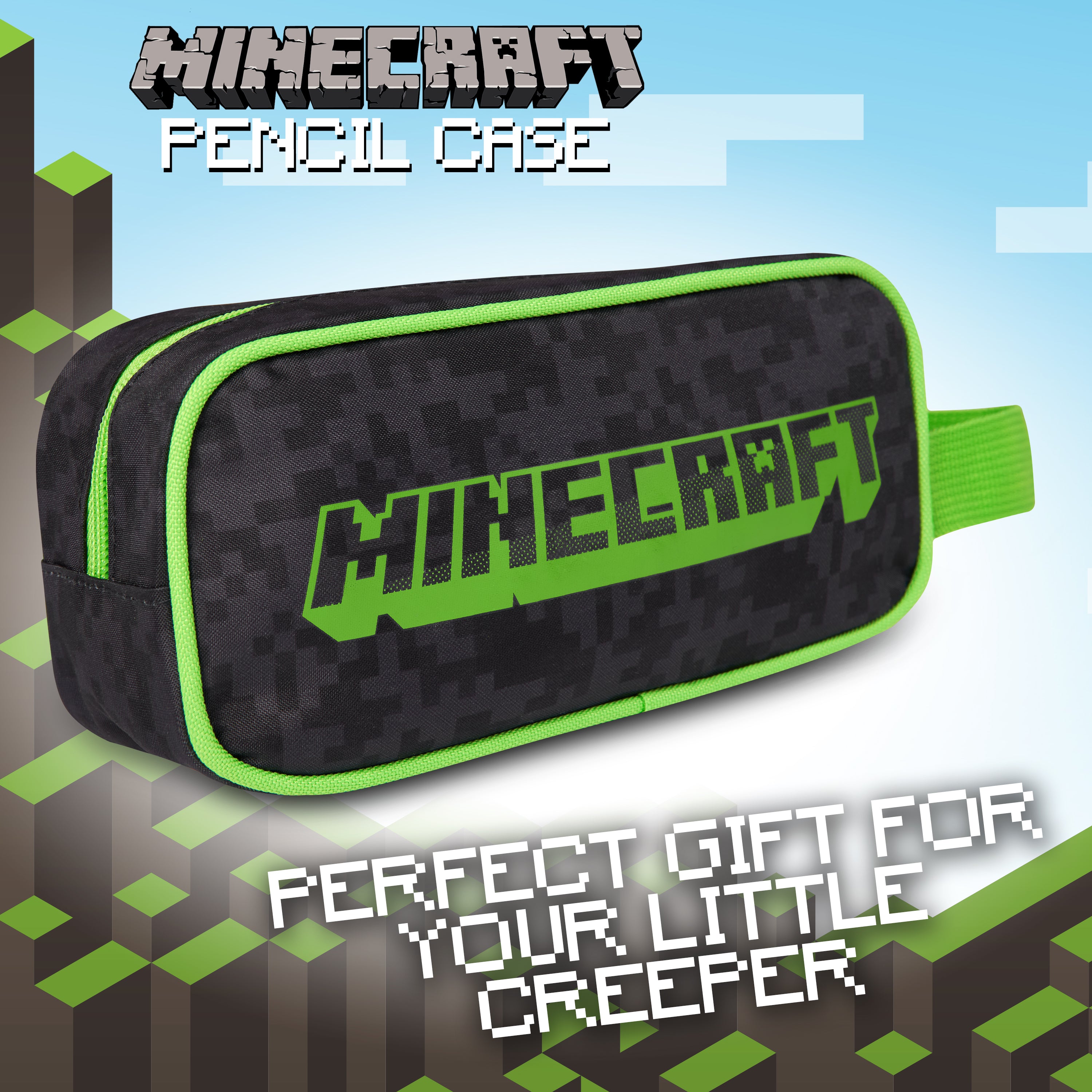 Minecraft Black Pencil Case, Black, School Supplies Pencil Cases Large Capacity - Get Trend
