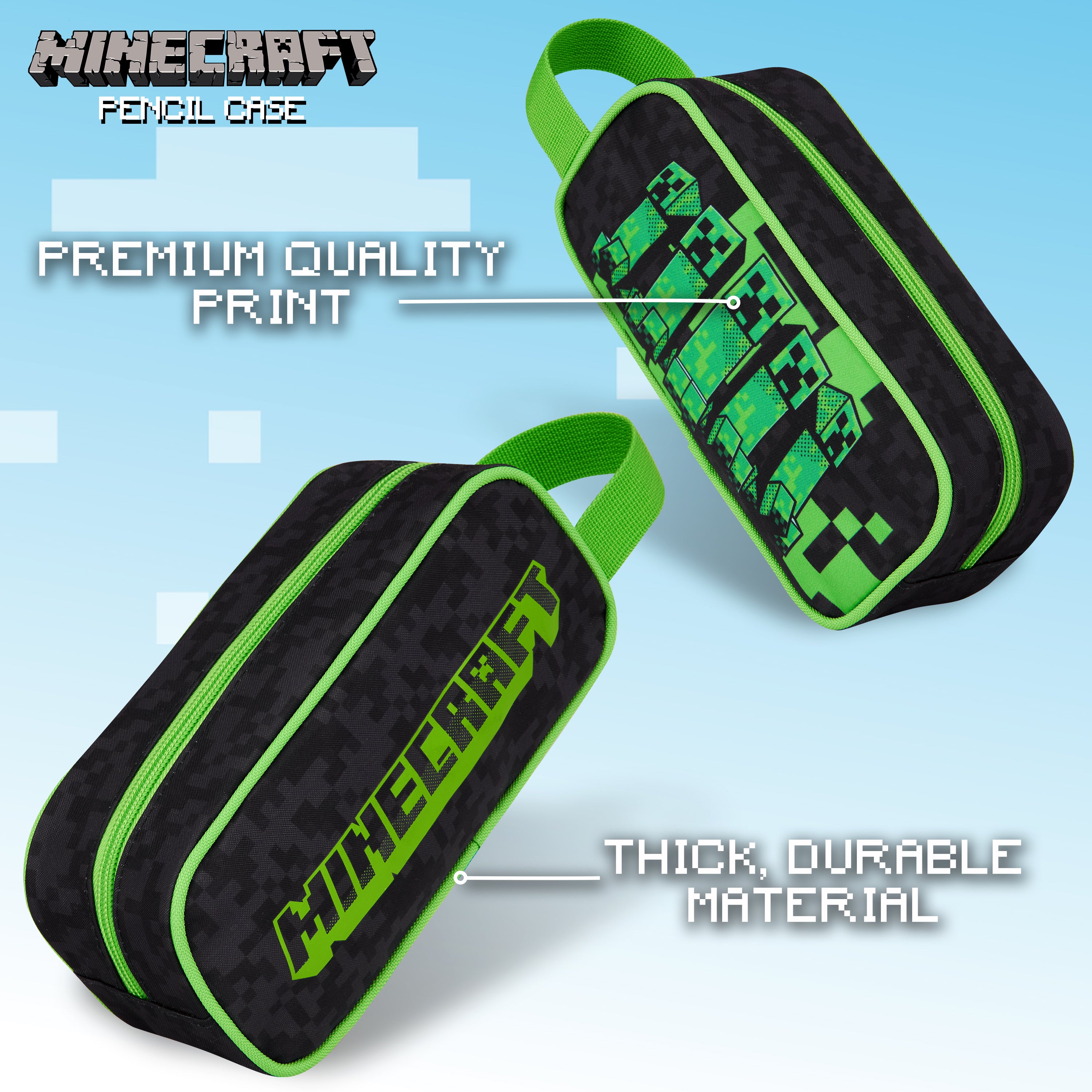 Minecraft Black Pencil Case, Black, School Supplies Pencil Cases Large Capacity - Get Trend