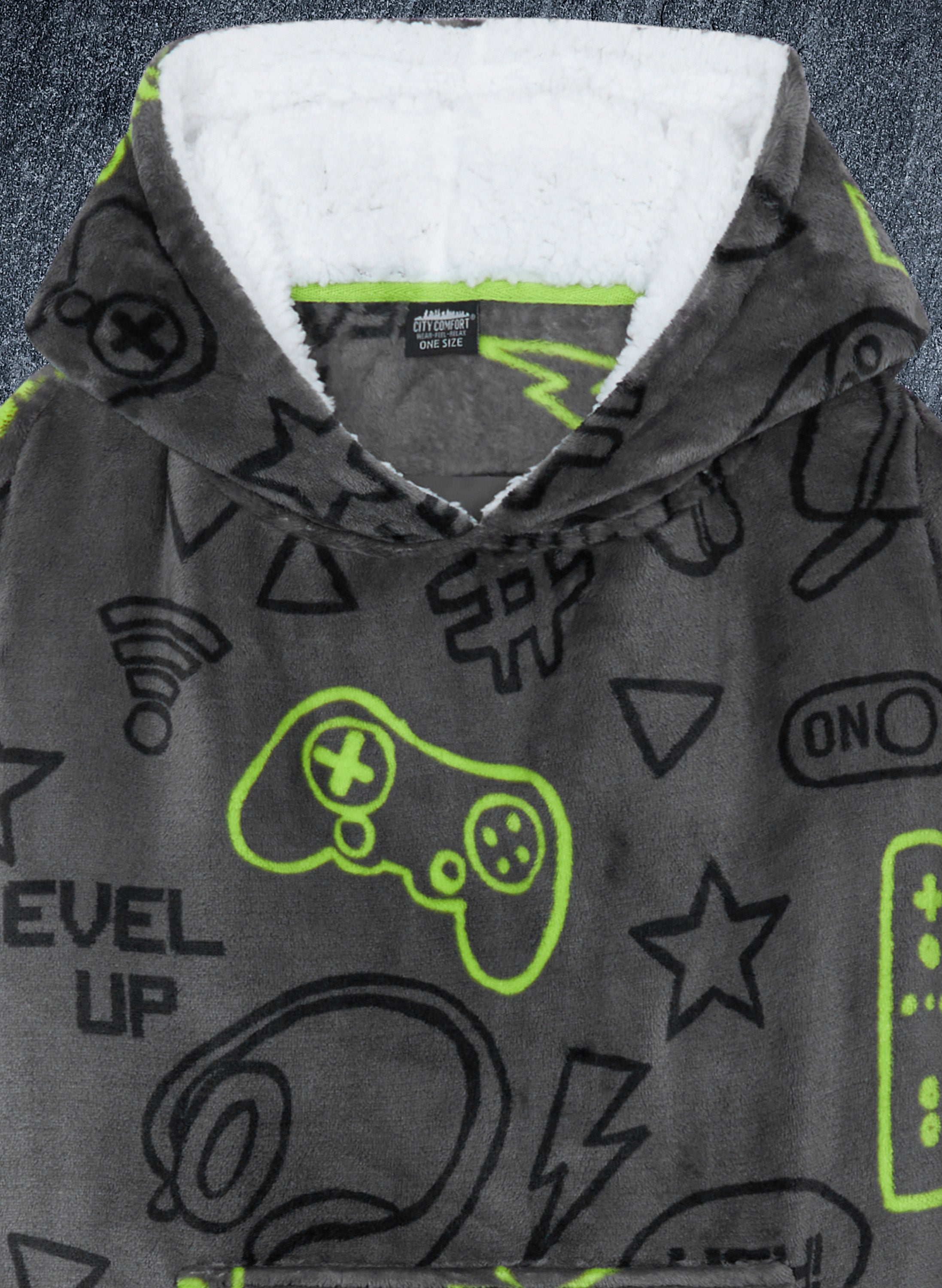 CityComfort Hoodie For Boys, Fleece Oversized Hoodie Blanket - Get Trend