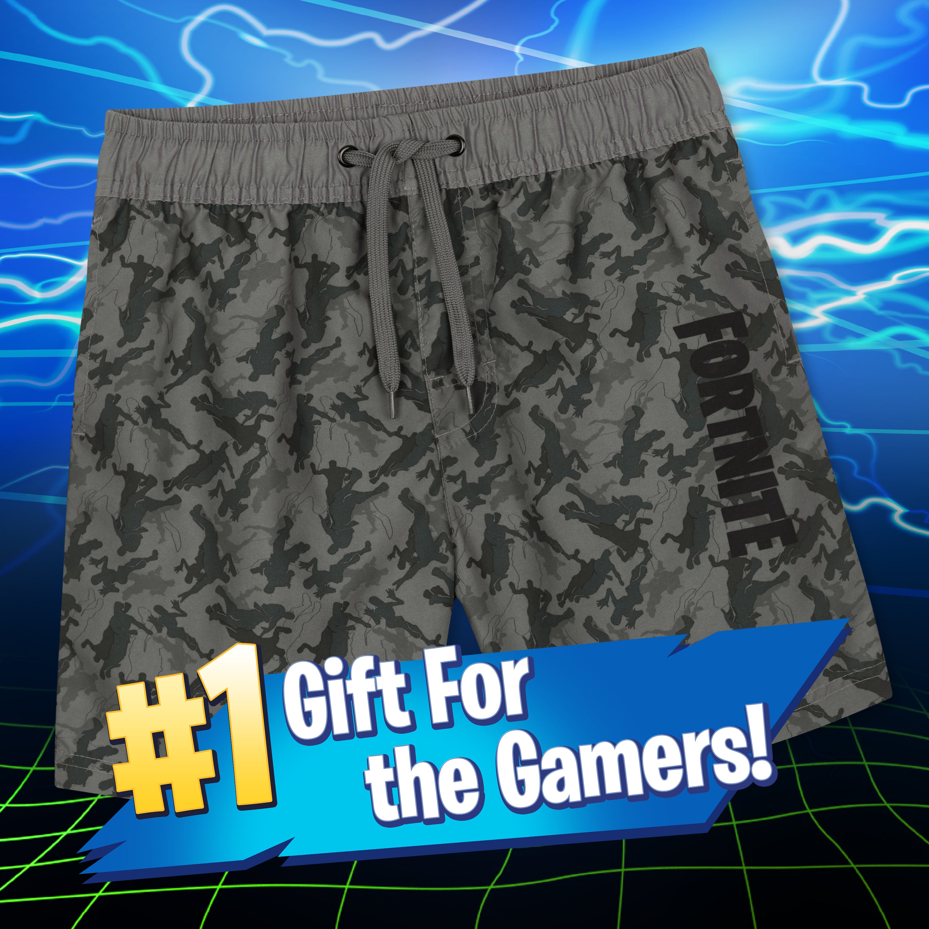 Fortnite Swim Shorts Trunks with Emote Print & Elasticated Waist for Boys Teens - Get Trend