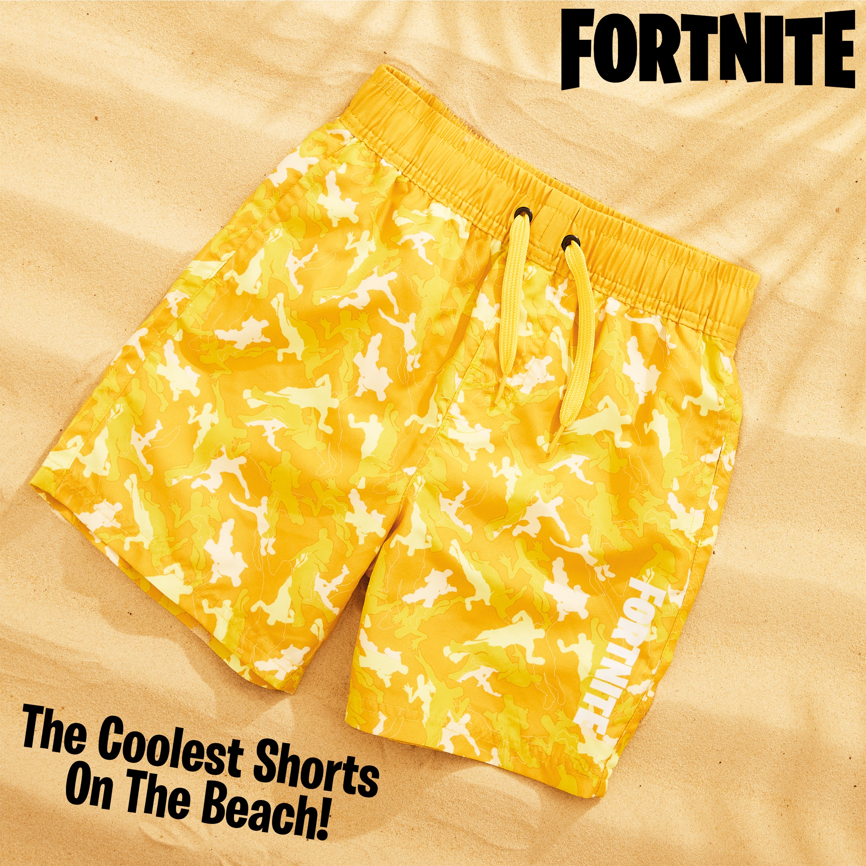 Fortnite Swim Shorts Trunks with Emote Print & Elasticated Waist for Boys Teens - Get Trend