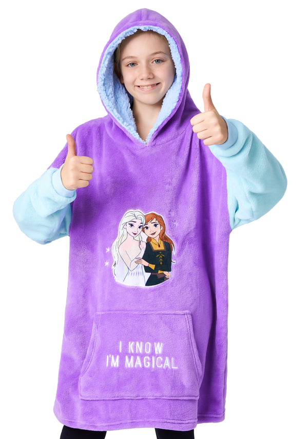 Disney Oversized Hoodie Blanket for Girls, Frozen Gifts for Girls (Multi) - Get Trend