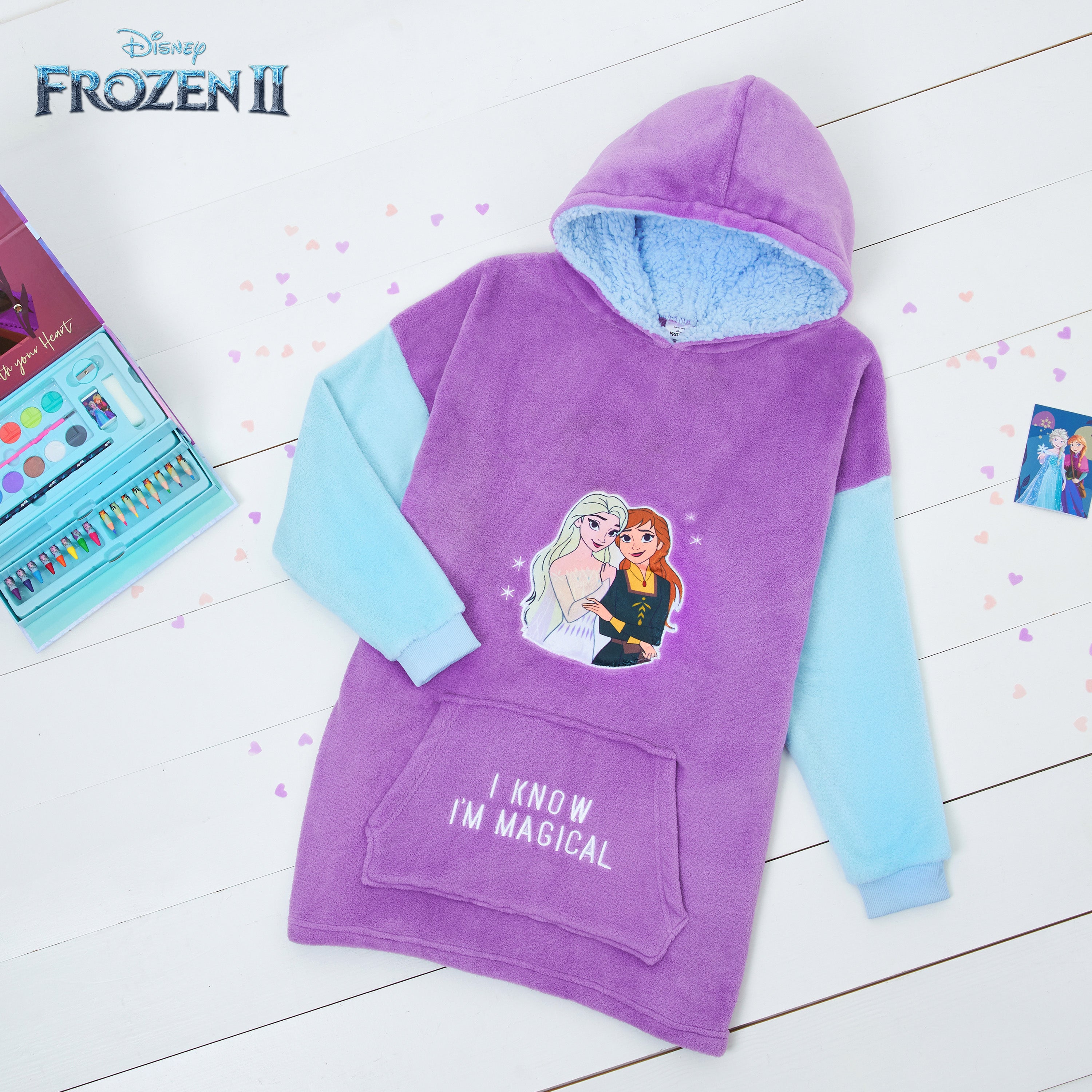 Disney Oversized Hoodie Blanket for Girls, Frozen Gifts for Girls (Multi) - Get Trend