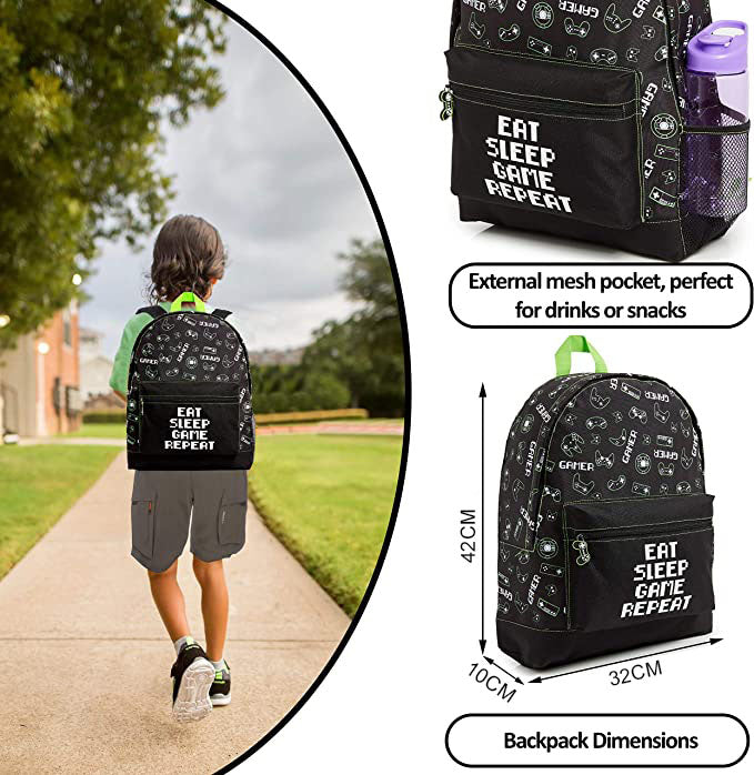 CityComfort Glow In The Dark Gamer Large Backpack for Boys, Teenagers (Black Gamer) - Get Trend