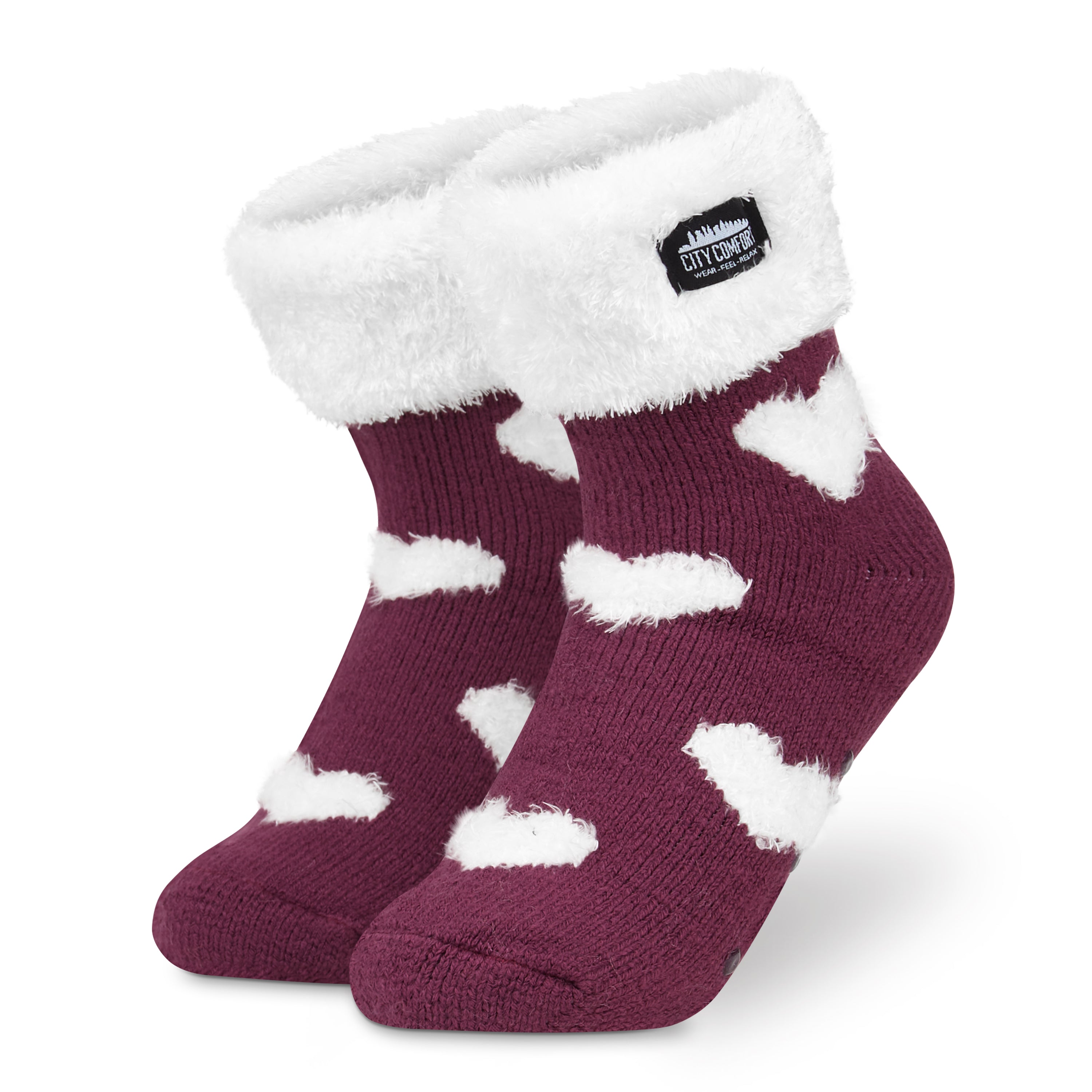 CityComfort Slipper Socks, Women Fluffy Socks Non Slip, Warm Cosy Gifts for Her Multiple Designs