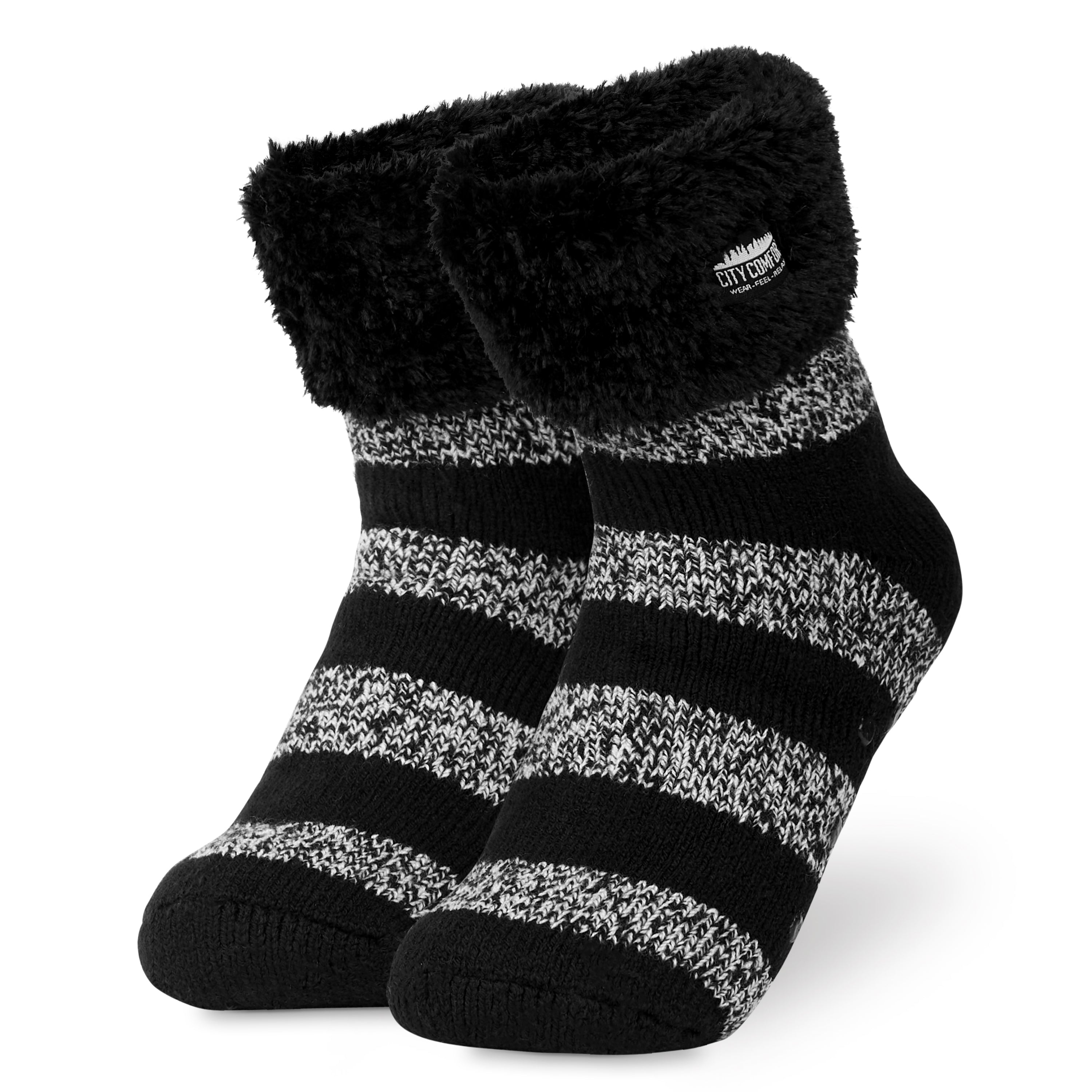 CityComfort Slipper Socks, Women Fluffy Socks Non Slip, Warm Cosy Gifts for Her Multiple Designs