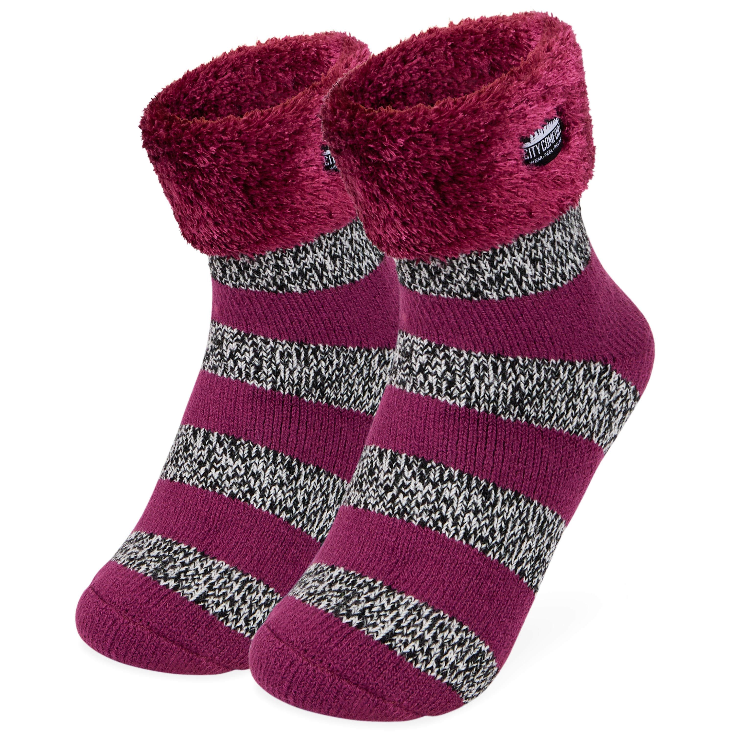 CityComfort Slipper Socks, Women Fluffy Socks Non Slip, Warm Cosy Gifts for Her Multiple Designs
