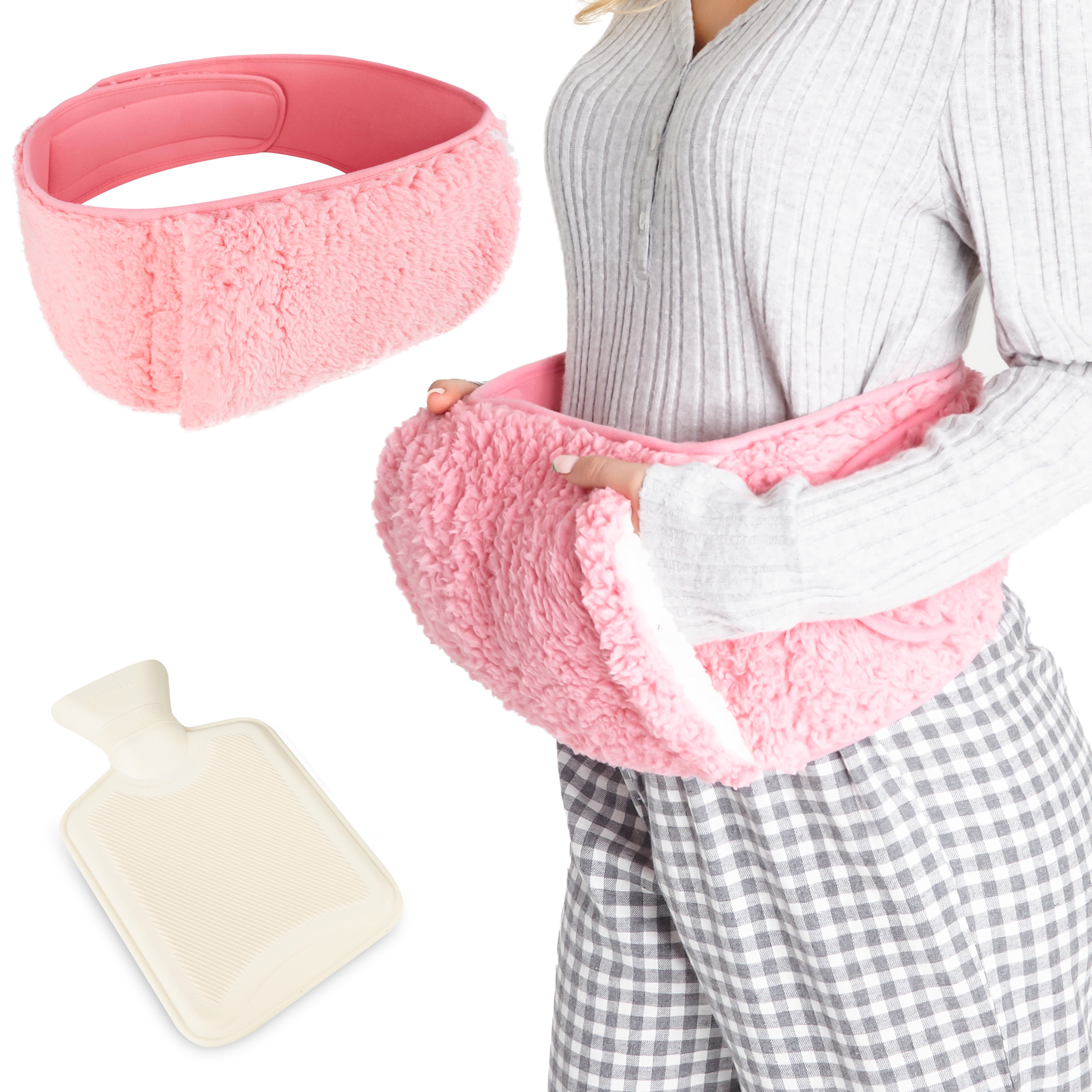CityComfort Hot Water Bottle Belt, Wearable Hot Water Bottle Pouch (Pink) - Get Trend