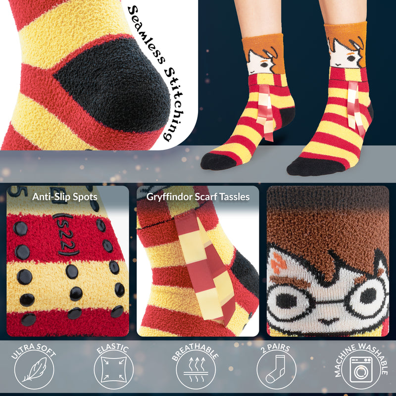 Harry Potter Fluffy Socks Womens, Multipack Slipper Socks