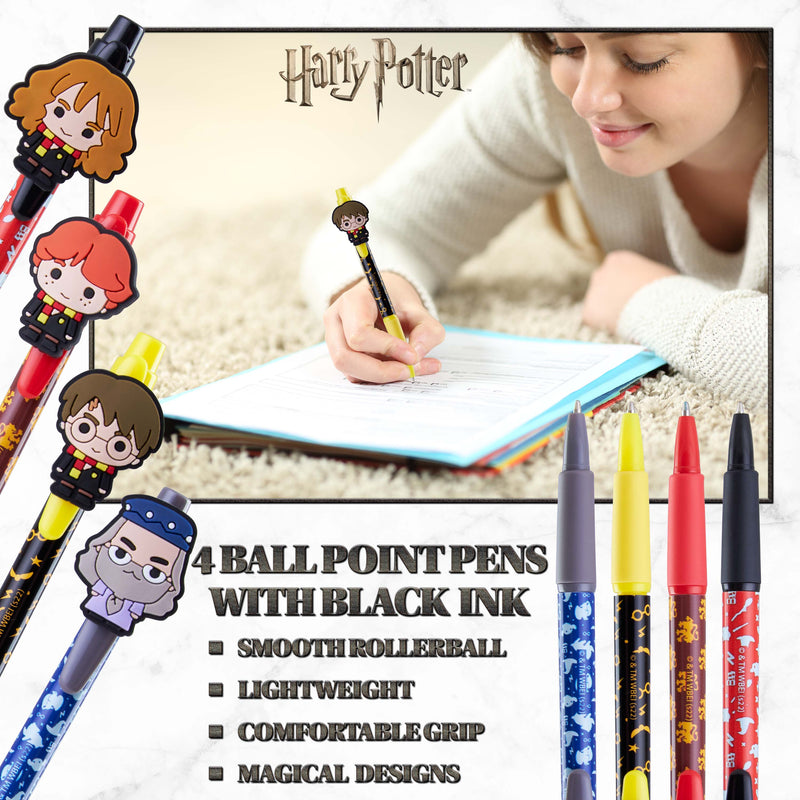 Harry Potter Pen, 4 Pack Novelty Pens, Stationery Sets for Kids - Get Trend