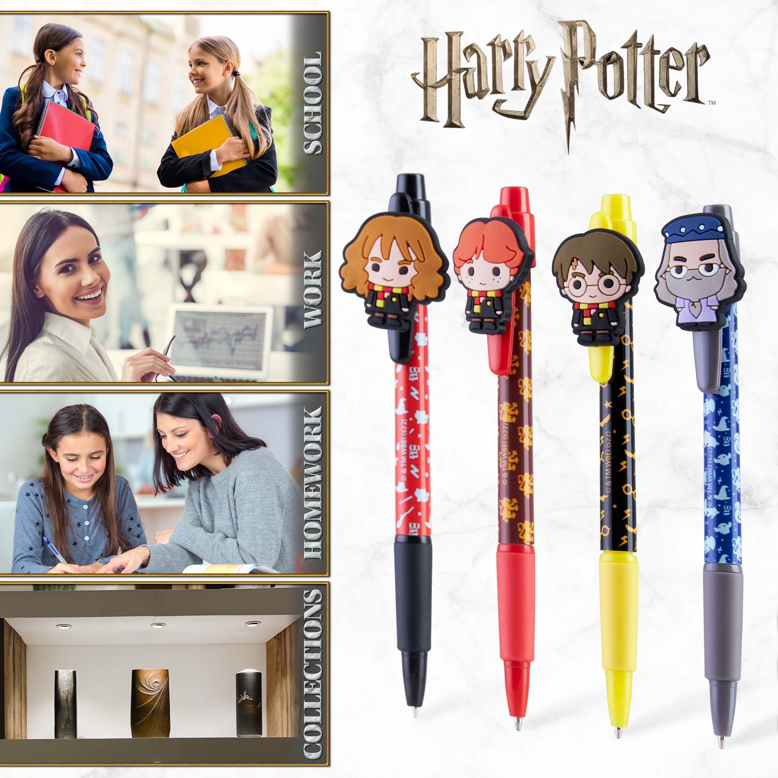 Harry Potter Pen, 4 Pack Novelty Pens, Stationery Sets for Kids - Get Trend