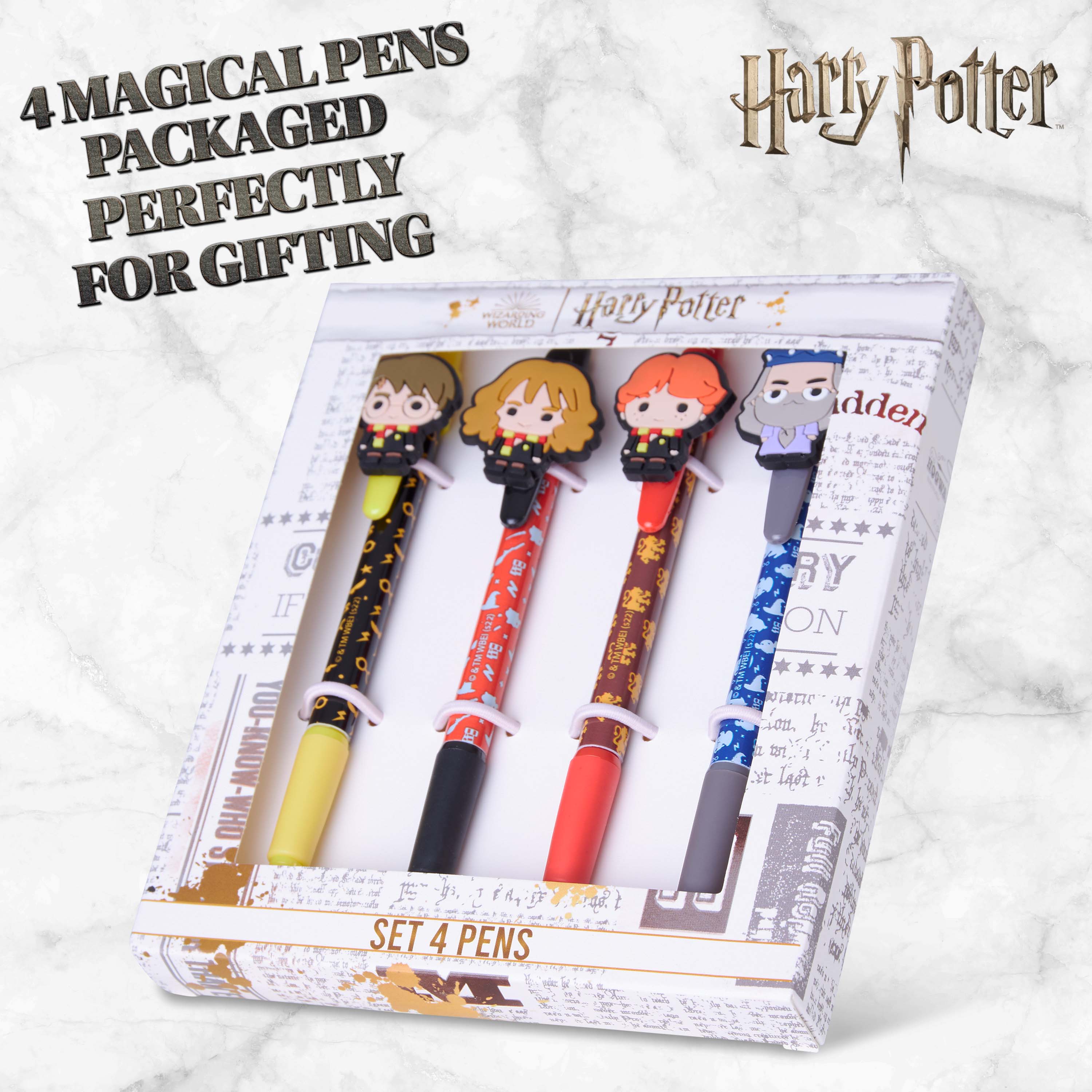 Harry Potter Pen, 4 Pack Novelty Pens, Stationery Sets for Kids - Get Trend