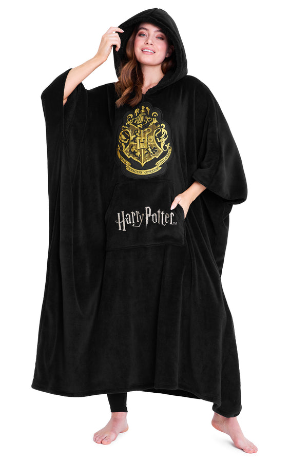 Harry Potter Oversized Blanket Hoodie for Women Men and Teens, Fleece Wearable Blanket