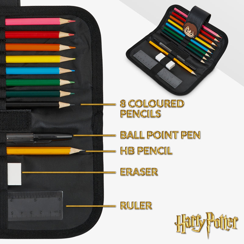 Harry Potter Pencil Case, Kids Pencil Case with Stationery Included
