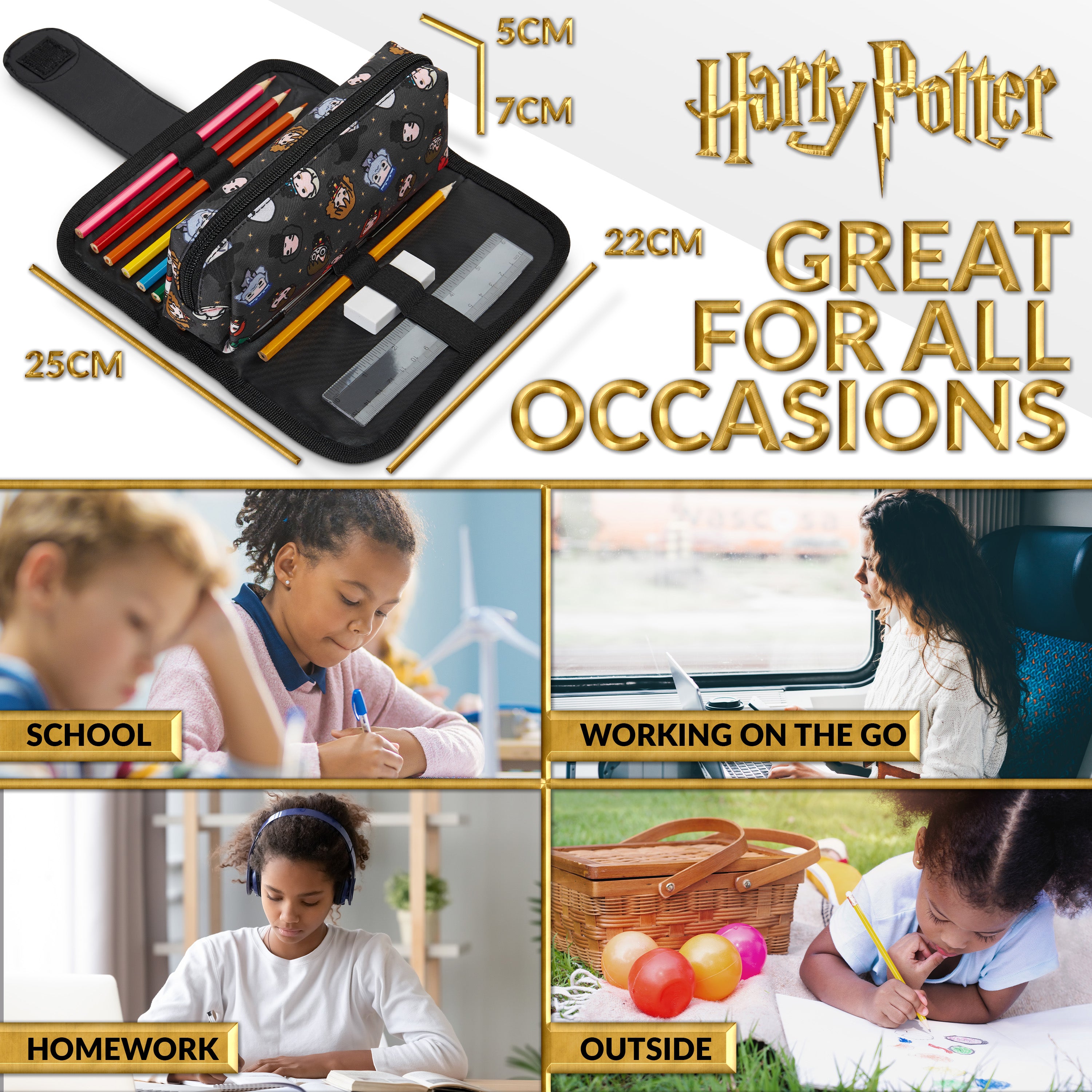 Harry Potter Pencil Case, Kids Pencil Case with Stationery Included - Get Trend