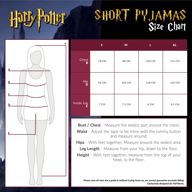 Harry Potter Ladies Pyjamas, Womens Shorts and Top Set, Women’s Nightwear