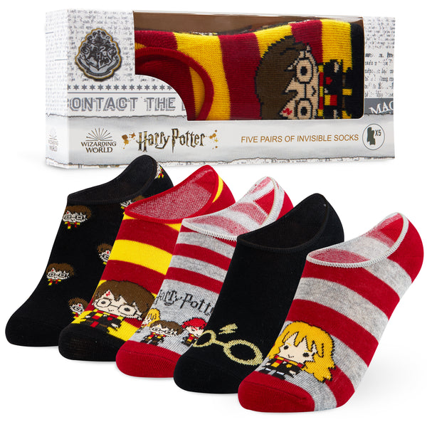 Harry Potter Socks 5 Pairs No Show Trainer Socks for Girls 12-3.5
