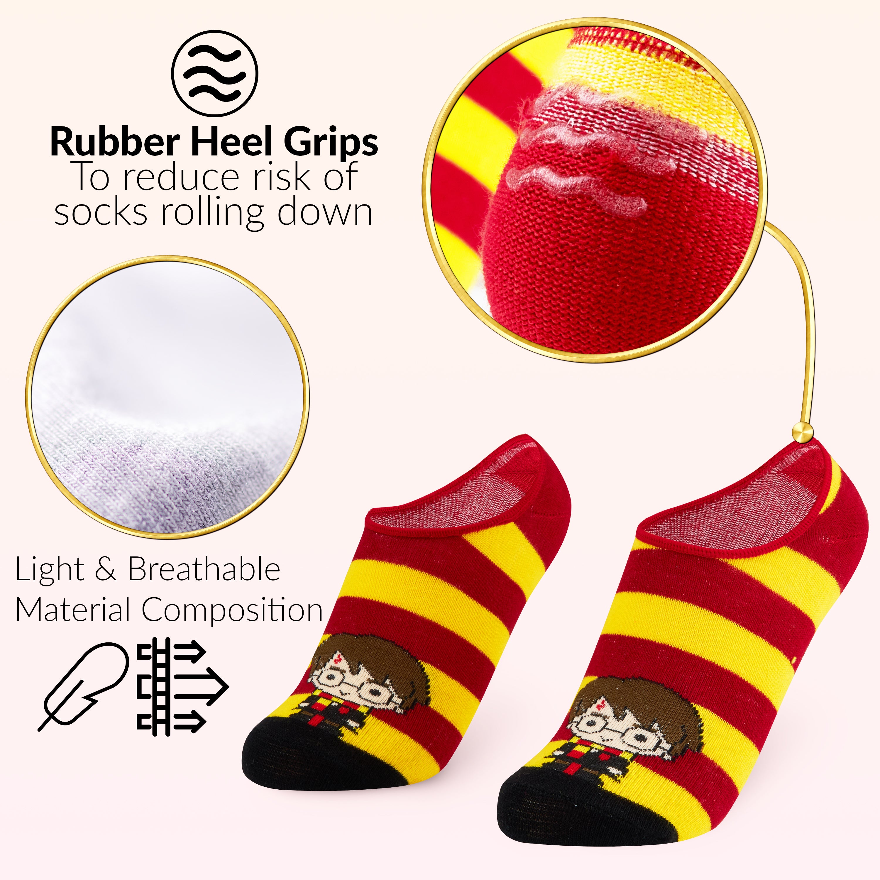 Harry Potter Socks 5 Pairs No Show Trainer Socks for Girls 12-3.5 - Get Trend